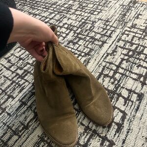 Isabel Marant Olive Green Suede Ankle Boots
